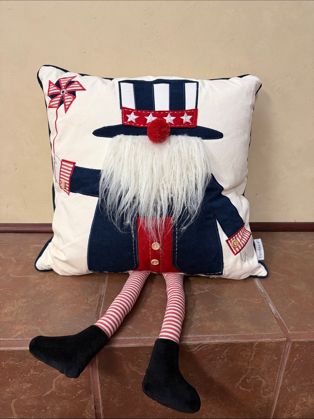 Americana Gnome patriotic decorative pillow by the home decor brand Storehouse